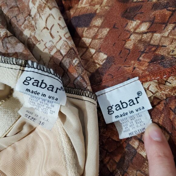 Gabar Vintage Union Made Animal Print Swim Suit Coverup Set Women's Plus Size - Picture 10 of 14